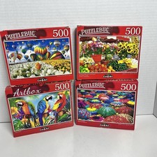 4 PUZZLES 500 pc Each NEW Unopened 18 1/4" x 11"