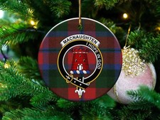Macnaughten Clan Scottish Tartan Crest Ceramic Ornament
