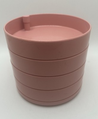 Vintage InterDesign 4 Tier Swivel Desk Organizer Pink Color ( no lid)