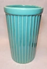 Vintage McCoy Pottery Seafoam Green 10" Ribbed Cylinder Vase, 1957 MCM