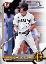 2022 Bowman Draft #BD-157 Tres Gonzalez Pittsburgh Pirates 1st Bowman