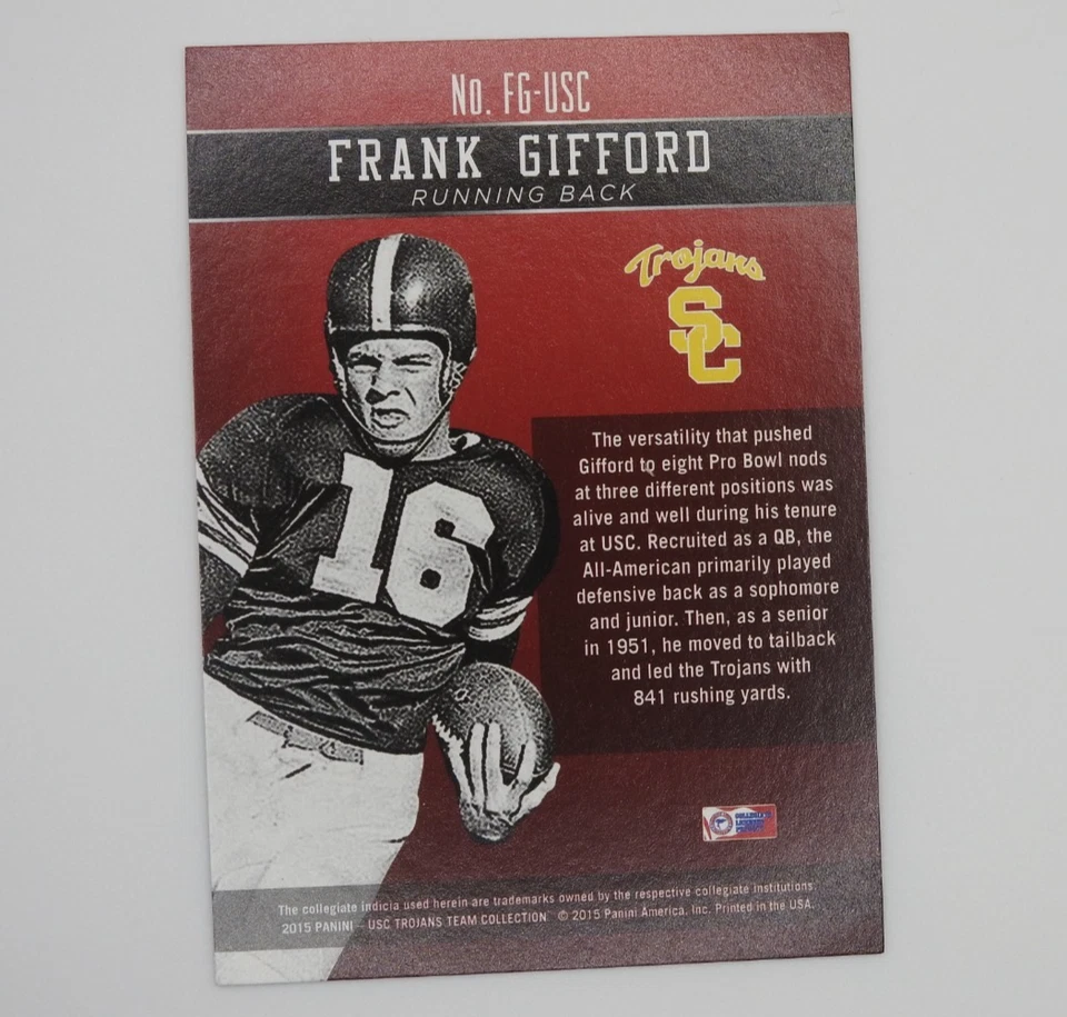 2015 Panini Football HONORS USC Team Collection FRANK GIFFORD /99 - Image 2 of 2