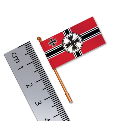 Deutsche Marineflagge (Vinyl) Maßstab 1:32 Flagge 30mm(b) / Mast 35mm(h) für Modellboot