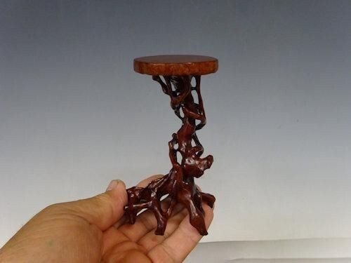 Japanese-made small bonsai wooden root pot table /Material unknown/20T29Engraved - Picture 1 of 12