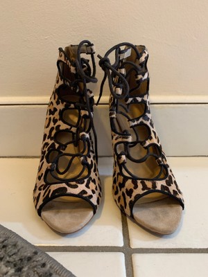leopard lace up sandals