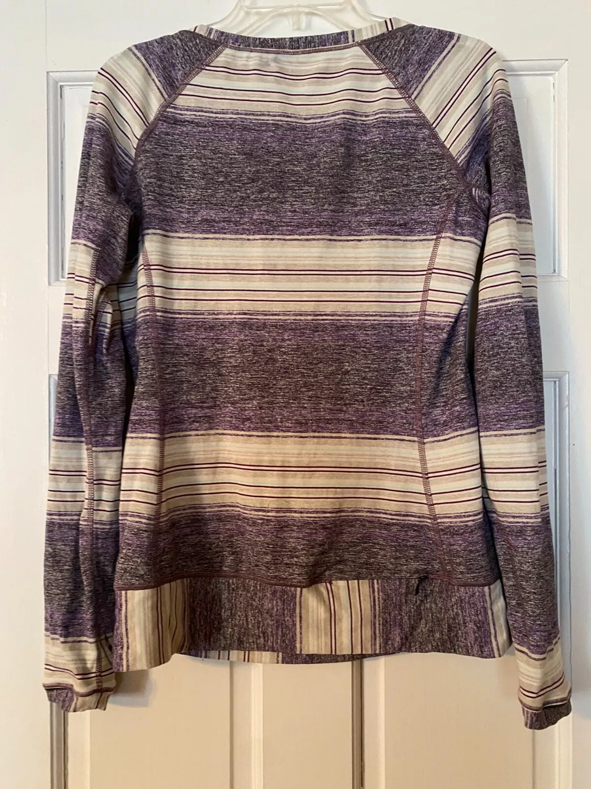lululemon striped long sleeve pocket stretch activewear shirt
