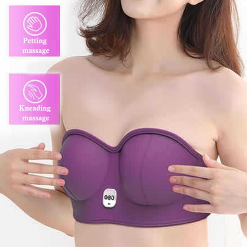 Breast Massager Bra EMS Lift Vibration Massage Heating Stimulator Enhancer Warm - Picture 2 of 11