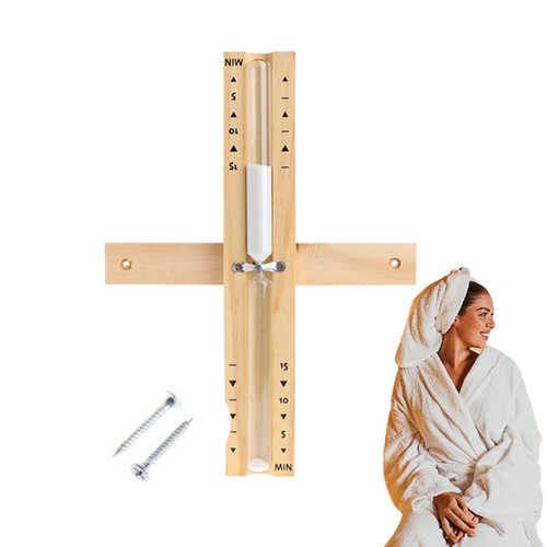 1x Sauna Hourglass Sand Timer Beech Wood 15 Minutes Accurate Hourglass Rotating