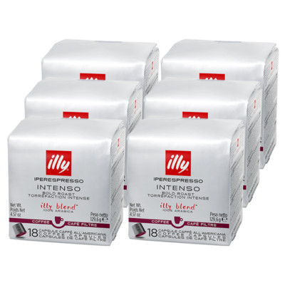 illy Intenso Filterkaffee, starke Röstung 18 Iperespresso Kapseln 6er Pack