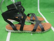 new Summer Black OPEN TOE Ankle Strap Sandals WOMEN Size 6.5