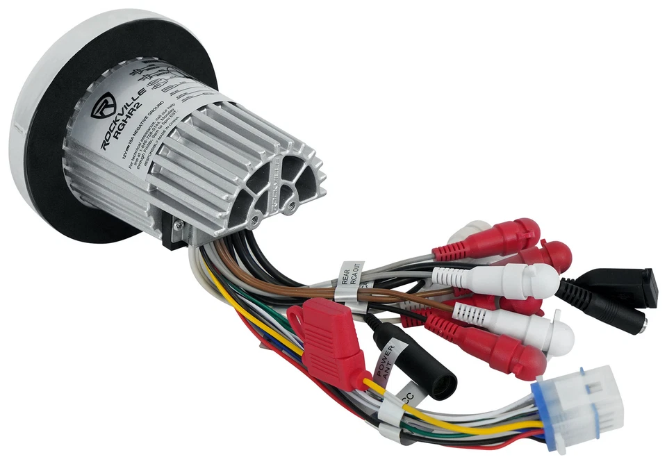 Rockville RGHR2 Marine Gauge Hole Receiver w Bluetooth USB, Radio + Wired Remote - Image 3 of 4