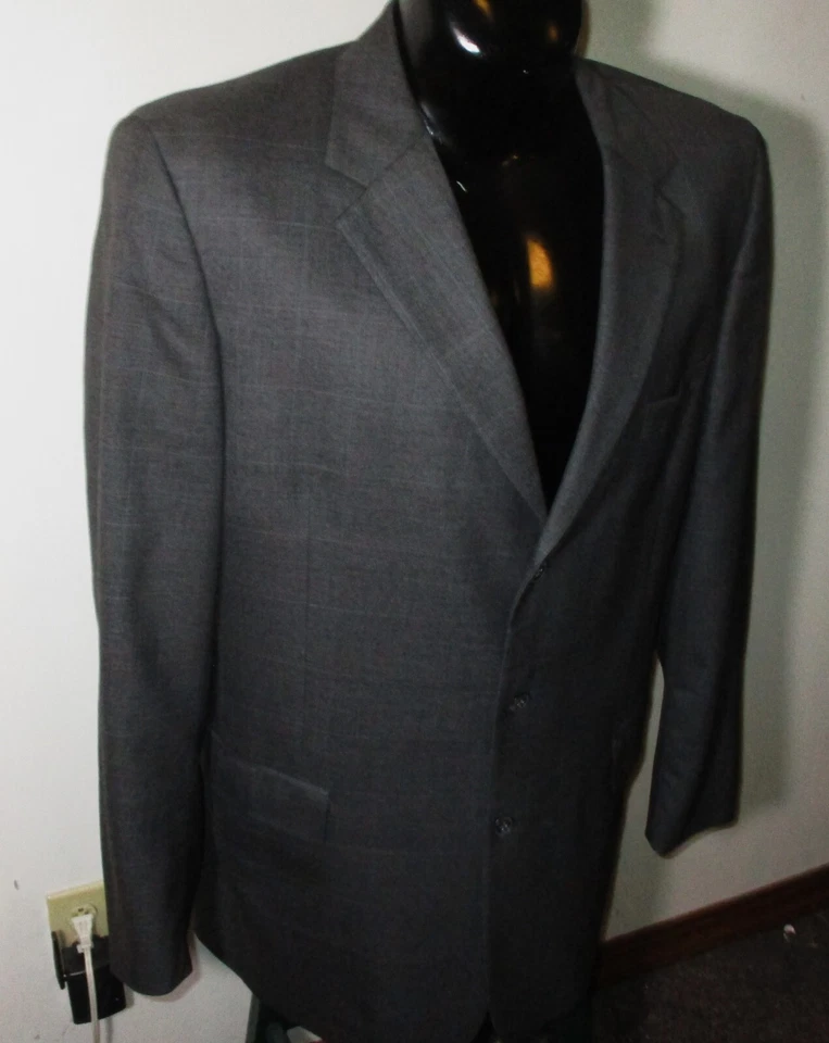 JOS. A. BANK Gray 100% Wool 2 Pc Suit Men's Size 46 Long, 44X34 - Image 4 of 4