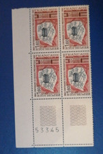 1966  BLOC De 4 coin numéroté poste pneumatique  YT N ° 1498 neuf **