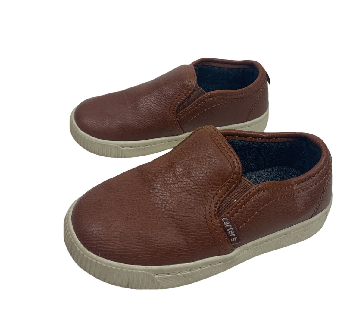 carters brown dress shoes Carter's toddler boy size 9 slip on loafer boat youth leather Crafted from chrome and tiktok styles Nell Black Linen Shorts size:3 - 4 Yrs