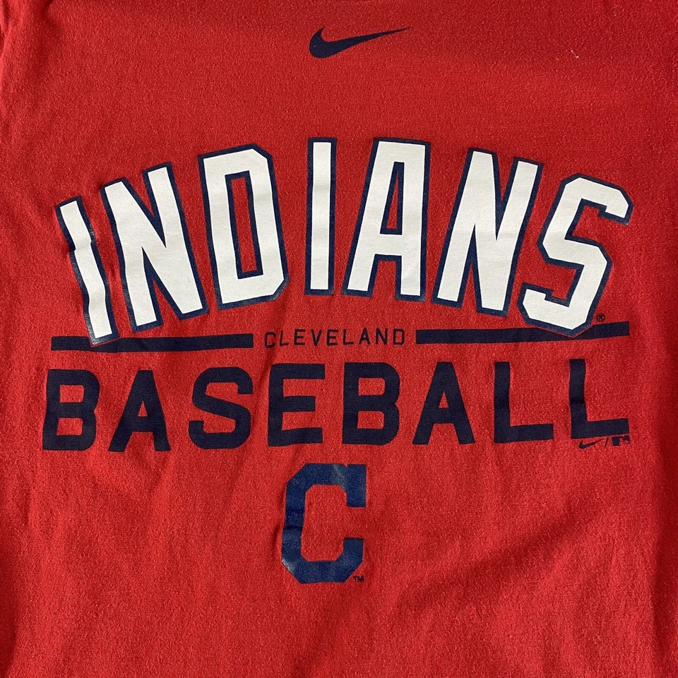 Camiseta Nike Cleveland Indians Camiseta MLB Béisbol Roja Para Hombre Mediana Manga Corta Foto 2 de 4