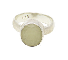 925 Sterling Silver Vintage Faceted Quartz Smooth Cocktail Ring Sz 7 RG16933