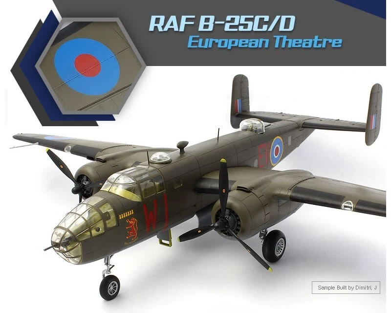 Academy 12339 RAF B-25C/D "European Theatre" 1:48 modellismo - Immagine 4 di 4