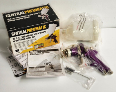 Central Pneumatic 20oz High Volume Low Pressure Gravity Feed Spray Paint Gun New