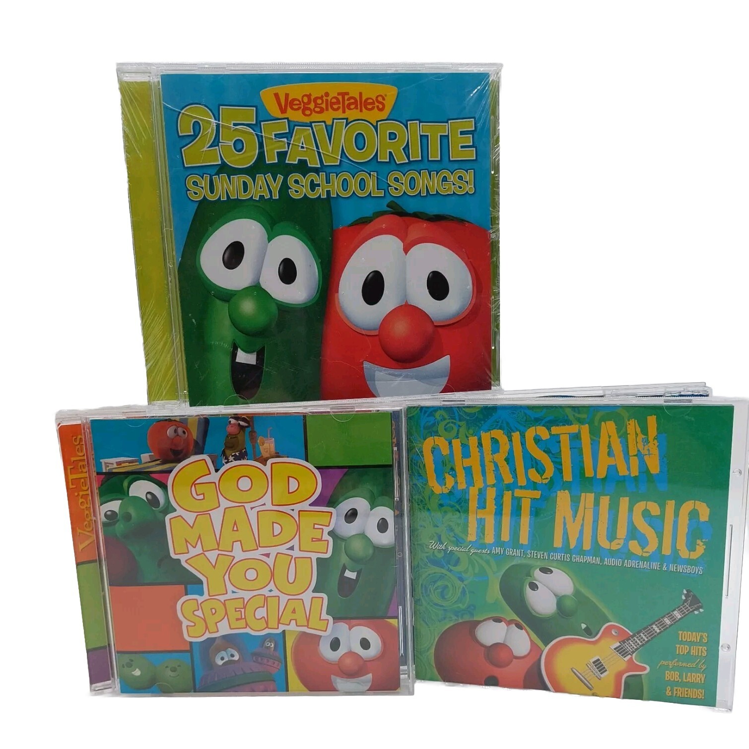 VeggieTales Sunday School Songs Christian Music For Kids Lot Of 3 CDS