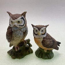 Lefton Owls Vintage Detailed Set of 2