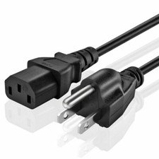 5FT Standard AC Power Cord - 3 Prong Plug for PC Computer Monitor Desktop