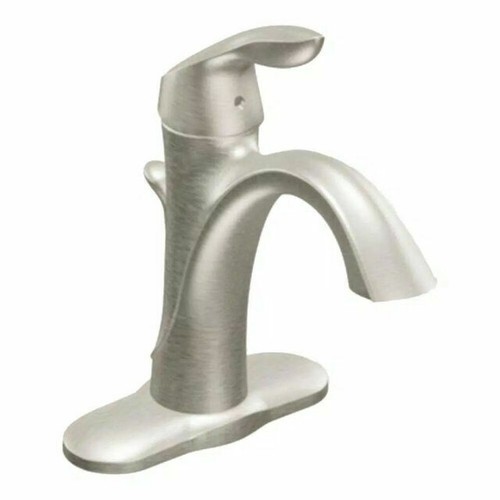 Moen 6400BN Eva One Handle Single Hole Bathroom Sink Faucet Brushed Nickel - Picture 1 of 1