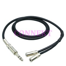6.35mm 1/4" stereo TRS plug to 2x 3.5mm female mono TS signal Y Cable L-4E6S