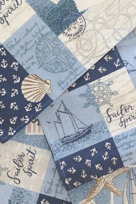 Sander Tischband-Läufer-Set ''Sailor Patch'' Maritim Segelschiff Meer Gobelin