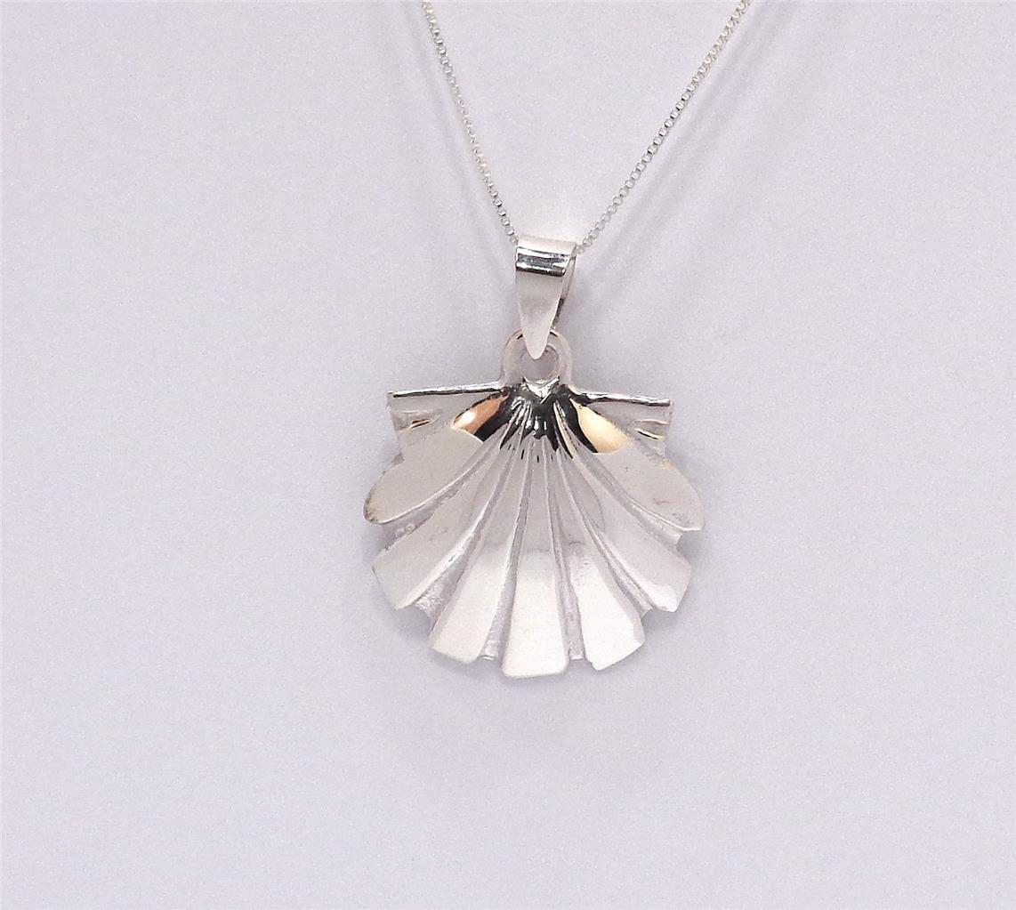 STERLING SILVER SHINY BEACH SEASHELL NAUTICAL SEA LIFE OCEAN
