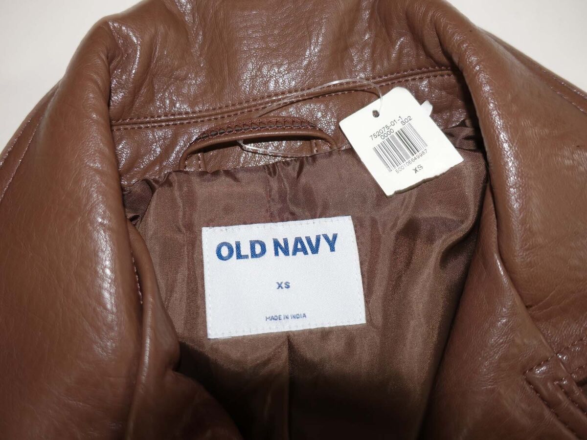 Old Navy Women's Faux Leather Belted Biker Moto Jacket Size Old Navy Women's Faux Leather Belted Biker Moto Jacket Size