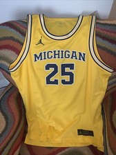 Jordan Michigan Wolverines Ncaa 25 Basketball Yellow Jersey NWT Size L Mens