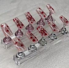 Valentines Nude and Red Press On Gel Nails