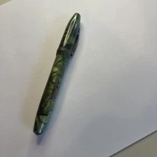 Vintage Spenco lever fill fountain pen green celluloid Parker Nib