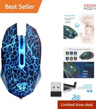 Wireless Gaming Mouse Rechargeable Silent Optical 7 Color LED Ergonomic for PC