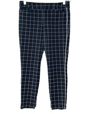 Old Navy Womens Pants Black Size 8 Pixie Ankle Windowpane Mid Rise