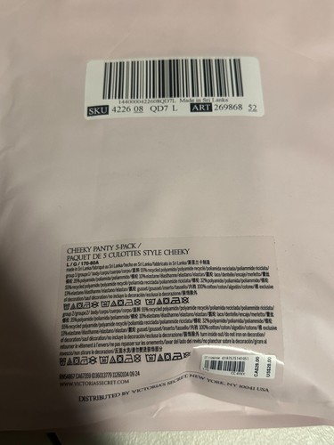 Victoria's Secret Valentine's Day 5 Pack Cheeky Pant Pack Women's Large NWT - Picture 2 of 2