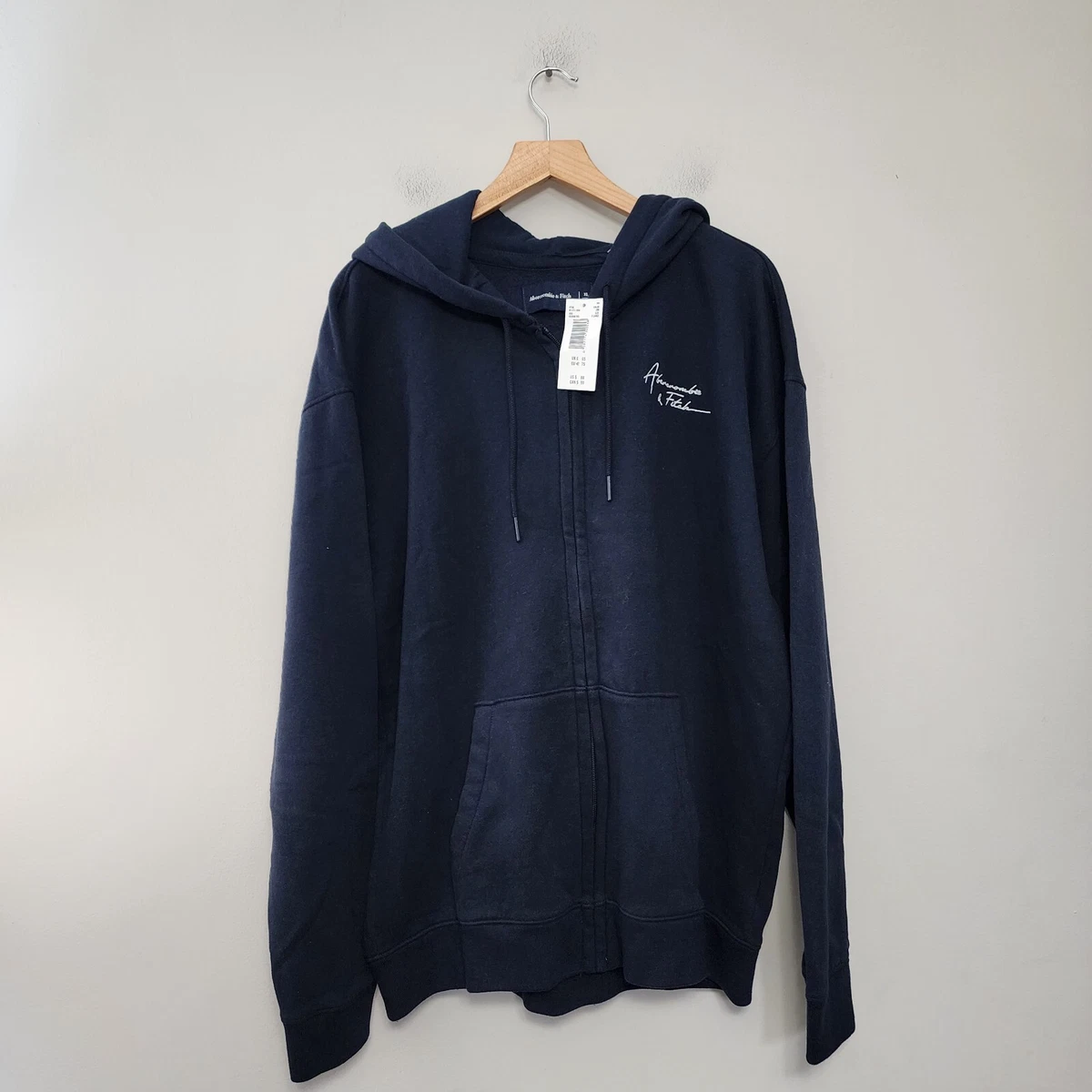 Abercrombie Fitch Full-Zip Hoodie Men's Size XL Blue Brand New Athletic Jacket