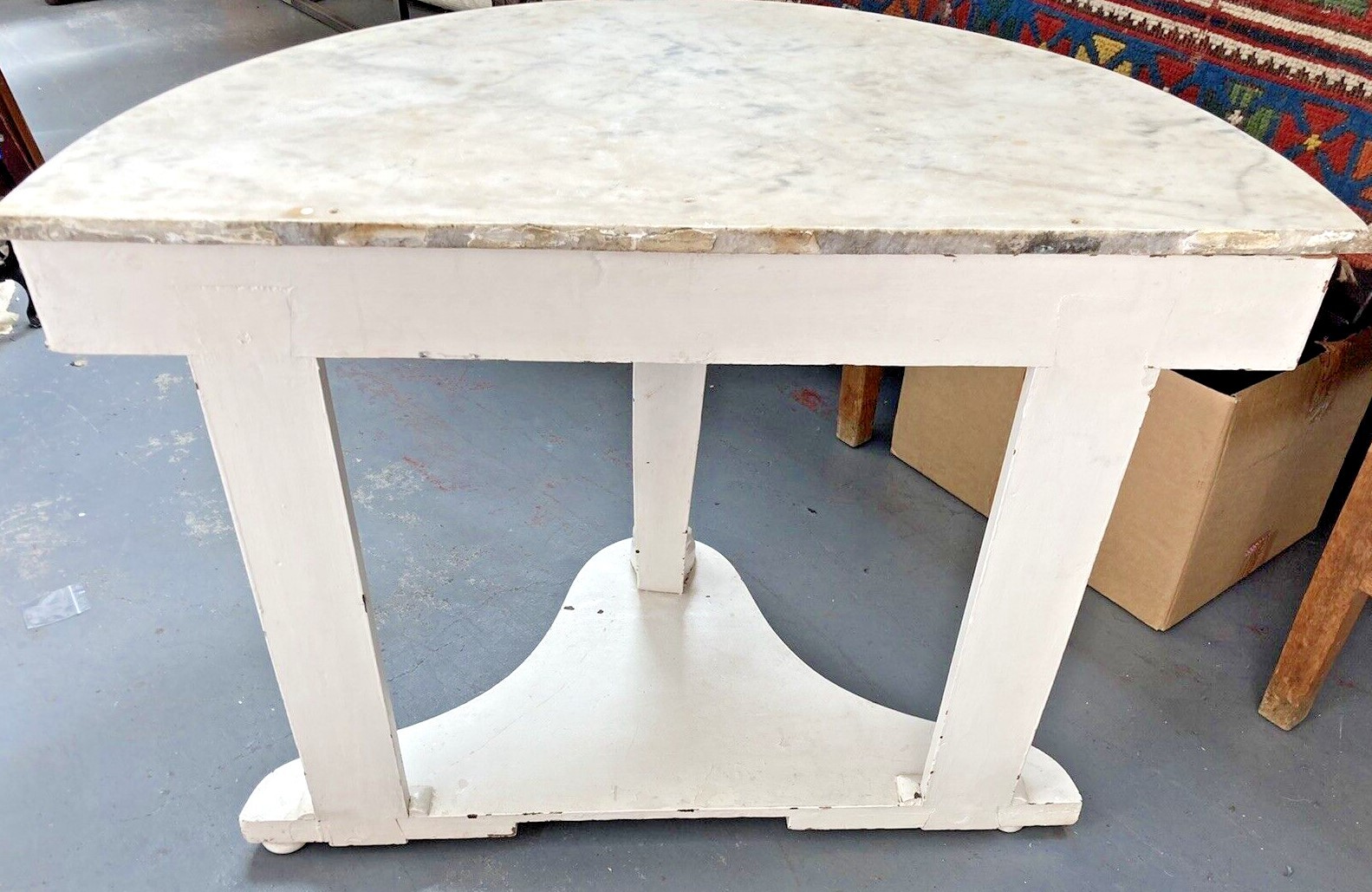 Half moon marble top console table 910mm x 453mm x 710mm white eBay
