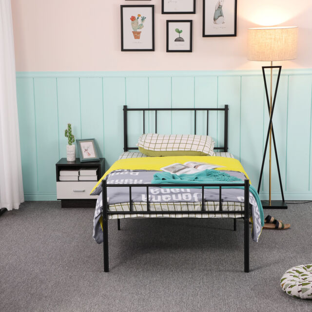 Single Bed Solid 3ft Metal Beds Frame, Bed Frame With Storage Space