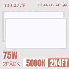 2x4FT LED Flat Panel Troffer Light,75W 5000K Recessed Back-Lit Drop Ceiling Lamp