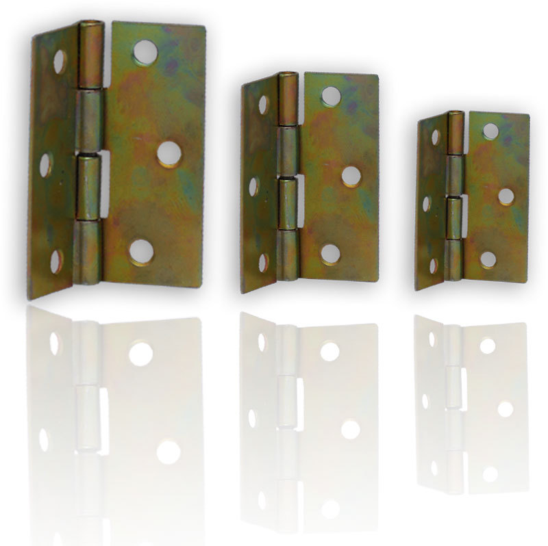 20 X Scharnier Stahl Gerollte Scharniere Gelb Verzinkt 70x43mm