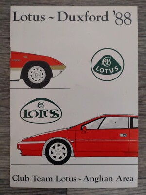 Club Team Lotus Anglian Area Duxford Programmführer Broschüre 1988