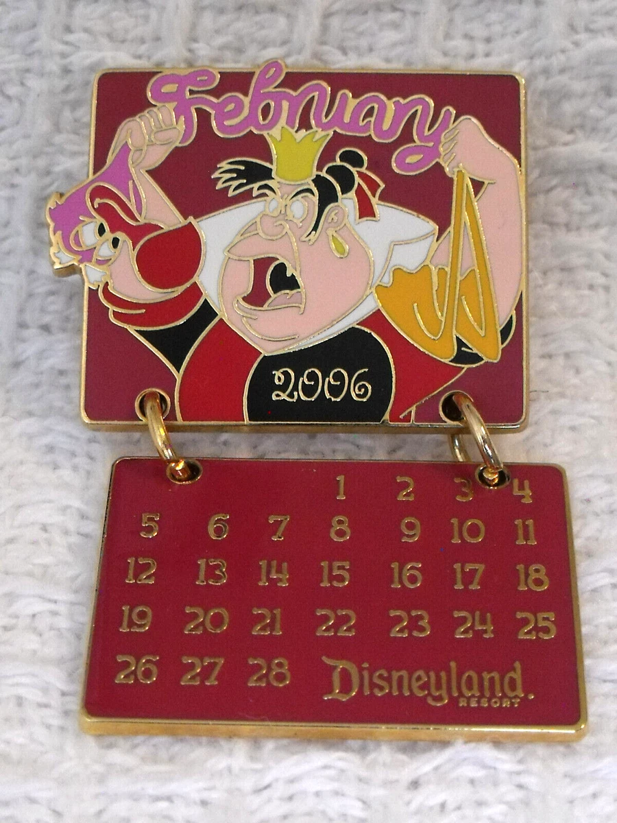 2006 Disney LE Pin DLR Alice In Wonderland Queen of Hearts Calendar February  | eBay