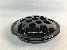 Vintage Pottery 16 Holed Black Flower Frog