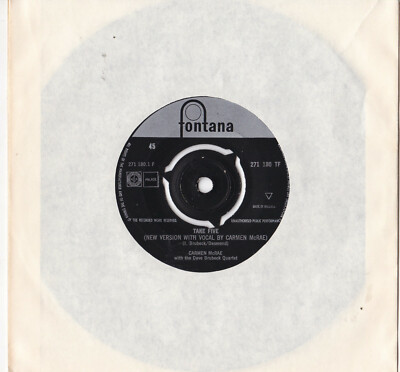 Carmen McRae With The Dave Brubeck Quartet -Take Five / Easy As You Go- 7'' 45
