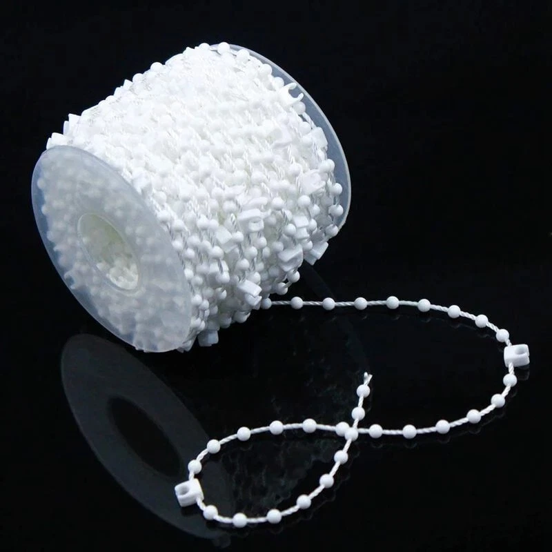 White Vertical Blind Beaded Chain 89mm 3.5inch Bottom Chain Spares/Parts