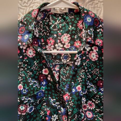 Express The Portofino Shirt Small Floral Button Down Lightweight Casual Spring - Bild 4 von 11