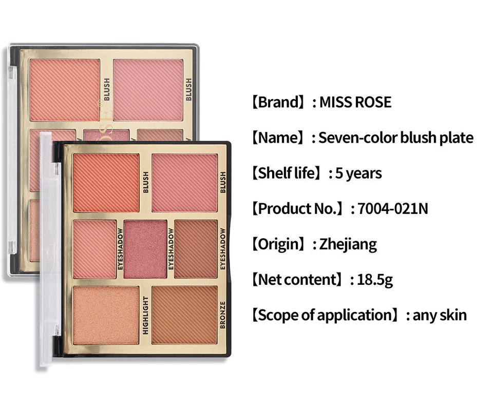 MultI Use Face Highlighter Palette Eyeshadow Highlight Bronze Matte Blush Pallet - Image 4 of 4