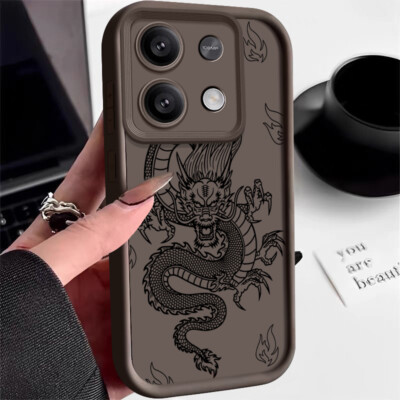 Dragon für Xiaomi 13T Poco F6 X5 X6 M6 Pro Redmi Note 13 12 11 10 Pro Case Cover