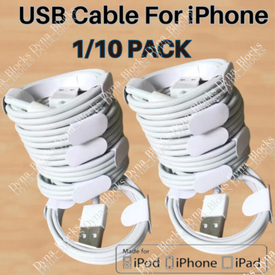Bulk Lot For Apple iPhone 14 13 12 11 8 7 6 USB Charging Cable 6FT Charger Cord